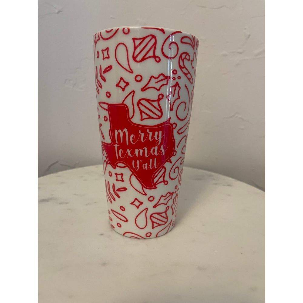 Merry Texmas Ya'll Christmas ceramic coffee travel mug